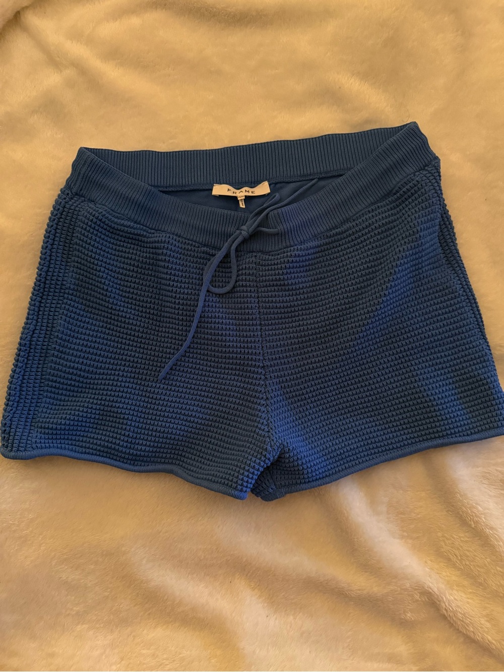 FRAME Blue Knit Drawstring Women’s Shorts